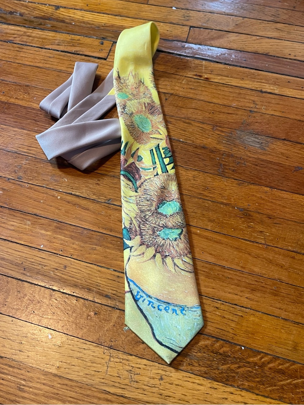 Ralph Marlin Vincent Van Gogh Yellow Sunflower Art Men's Tie